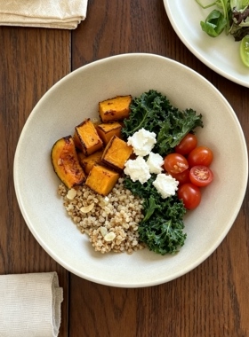 奶油色粗陶哑光bistro沙拉碗山缓缓高颜值餐具轻食减脂早餐碗手作