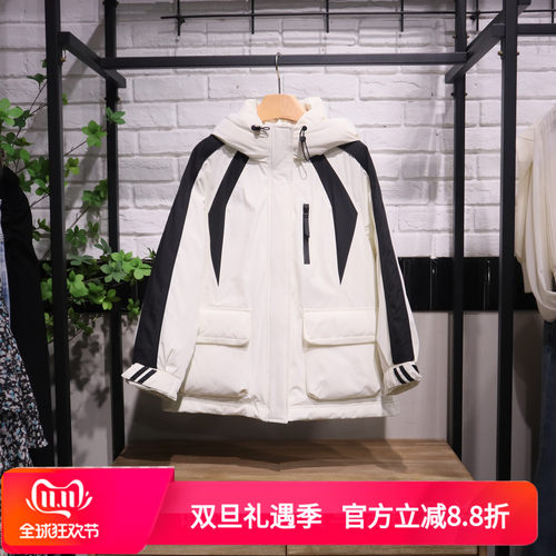 紫淑2025冬新款拼接撞色甜美减龄连帽羽绒服Z1AD34347专柜正品