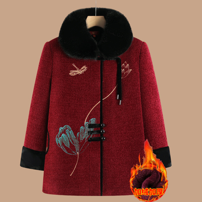 冬季棉衣保暖中老年女装外套