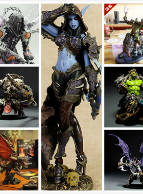 wow正版魔兽世界盗贼骑士术士法师战士dota手办模型公仔玩偶摆件