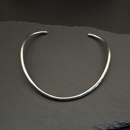 Ag9999纯银手工银项圈小众