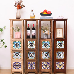 复古实木超窄床头柜25/30迷你夹缝储物柜小户型卧室床边收纳柜子