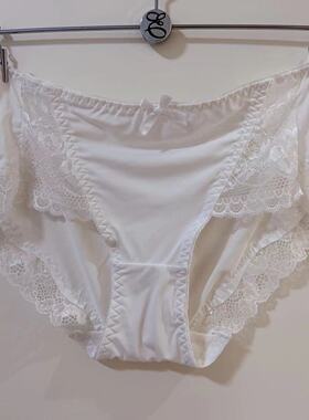 韩国EBLIN清新白色时尚蝴蝶结蕾丝边诱惑简约舒适性感女士平角裤