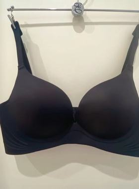 韩国EBLIN黑色上托侧收薄款无钢圈聚拢舒适无痕性感女士光面文胸