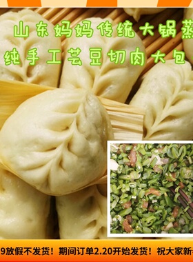 山东妈妈传统手工大包子芸豆/豆角切肉丁猪肉包馅3斤