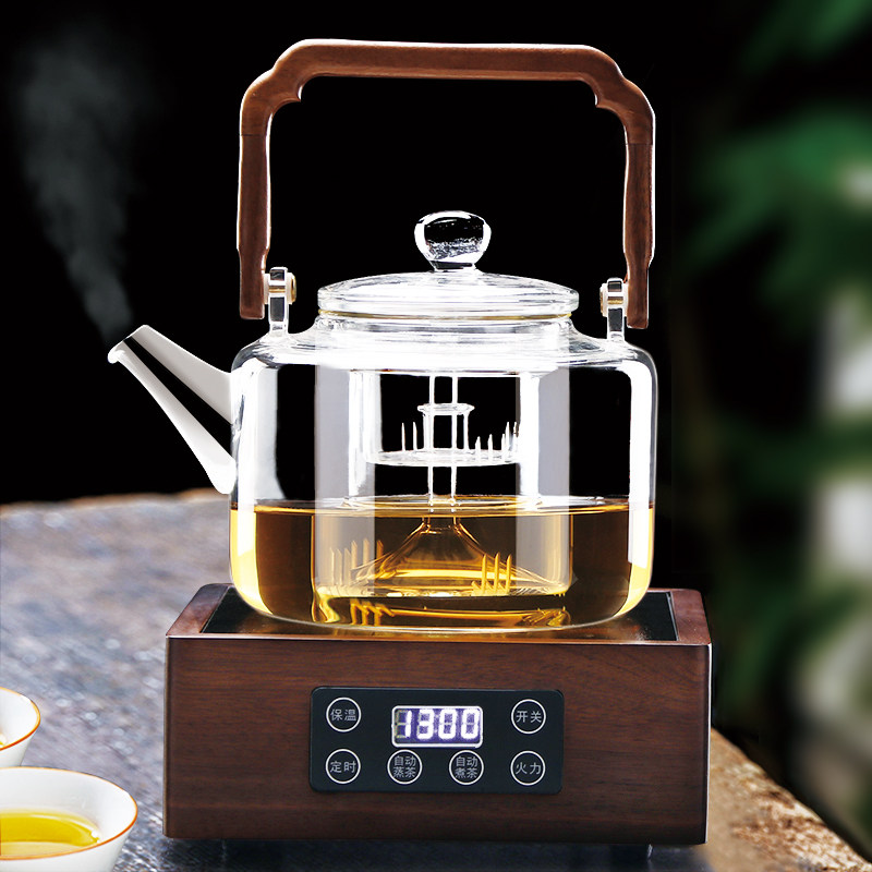 煮茶壶玻璃茶壶蒸煮壶耐高温电陶炉煮茶器办公室大茶壶大容量提梁