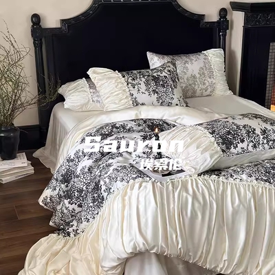 法式复古小香风天丝四件套 轻奢夏季凉感被套床单裸睡丝滑床品