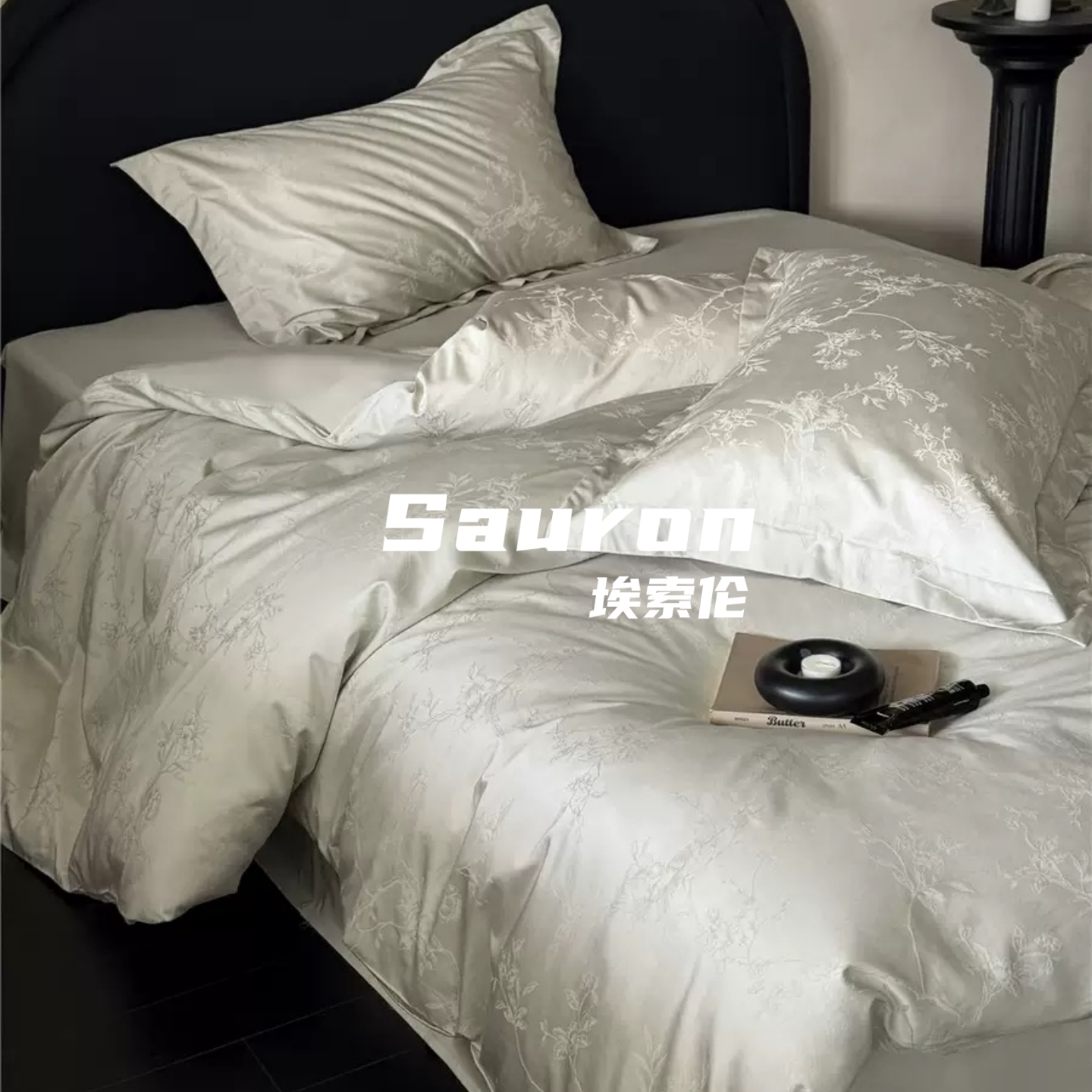 高端奢华210S埃及长绒棉纯棉四件套贡缎提花纯棉床单床笠四季床品