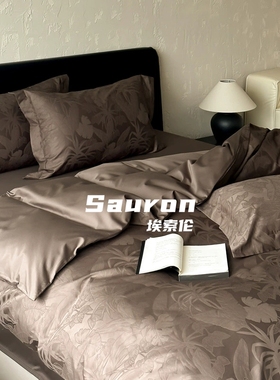 高级感210S贡缎提花长绒棉四件套100%全棉纯棉床单被套四季款床品