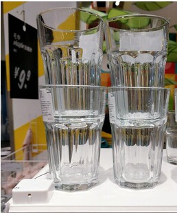 宜家国内代购 博克尔 杯子 透明玻璃4件35厘升 70413295水杯奶杯