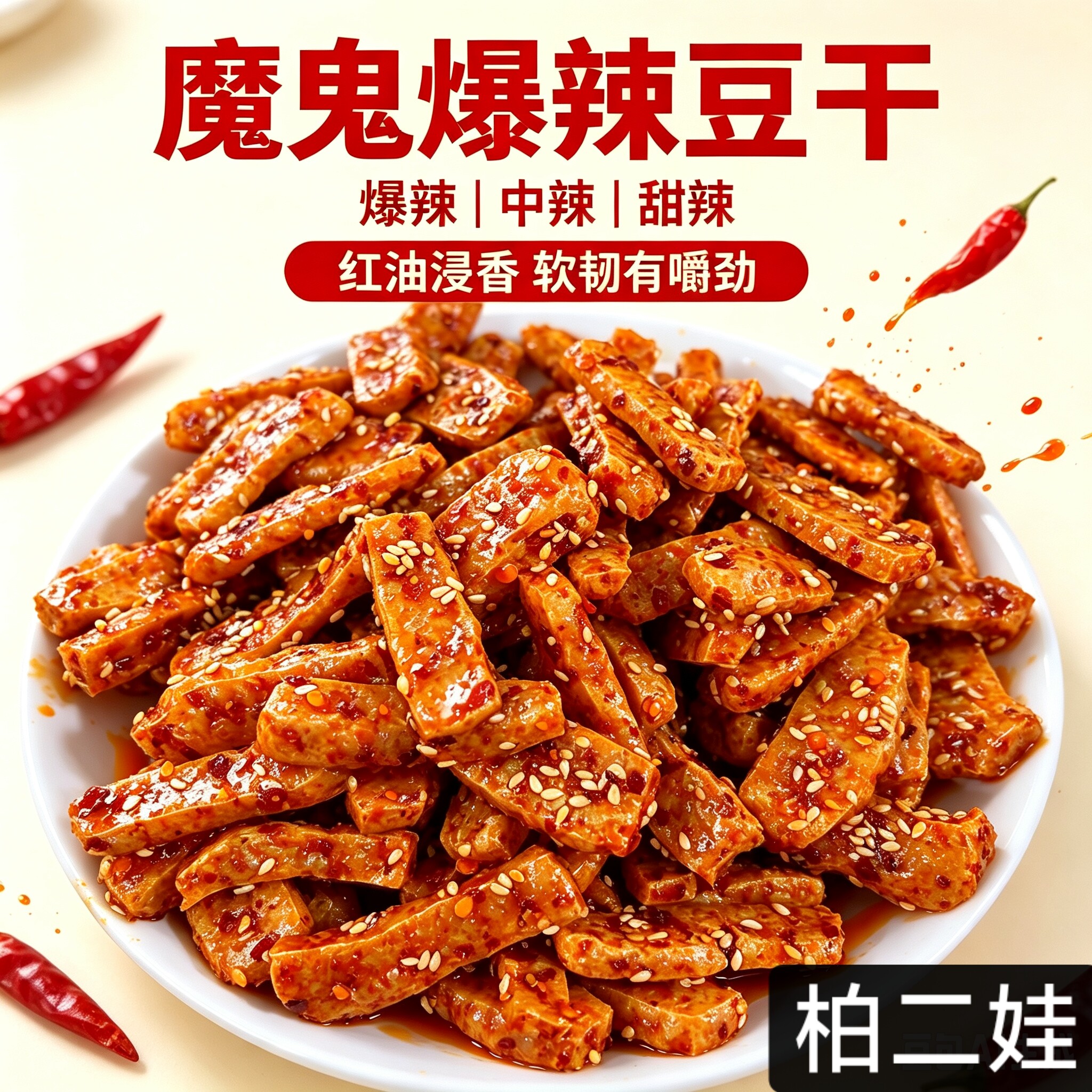 爆辣豆干正宗川味小吃炸豆腐干甜辣小吃解馋追剧零食搭子休闲食品