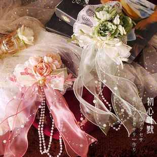 lolita洛丽塔少女发饰小礼帽古风流苏花朵 汉服发饰汉洋折衷头饰