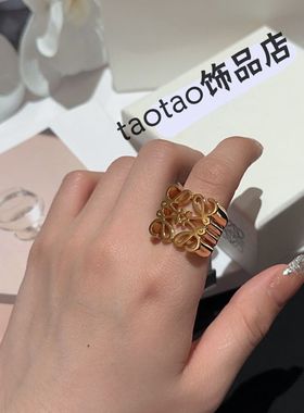 几何镂空金色戒指手链女时髦高级夸张戒指男女通用手环指环ins