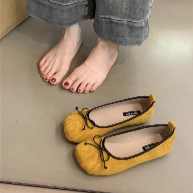 气质优雅蝴蝶结浅口软底晚晚鞋