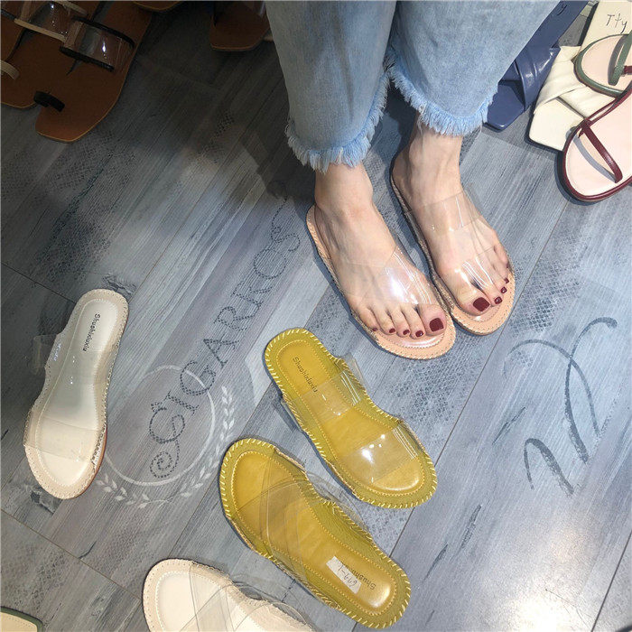 店主力推款2019夏季新品韓國大東門個性透明交叉軟軟軟沙灘涼拖女在類目 女鞋, 拖鞋中 - 來自Buy2taobao.com提供專業的淘寶代購服務