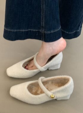 冬季新款配裙子温柔仙女风晚晚鞋