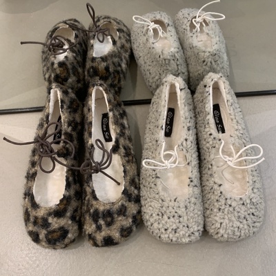内增高豹纹加绒保暖棉鞋毛毛鞋