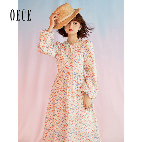 Oece淑女新款碎花连衣裙