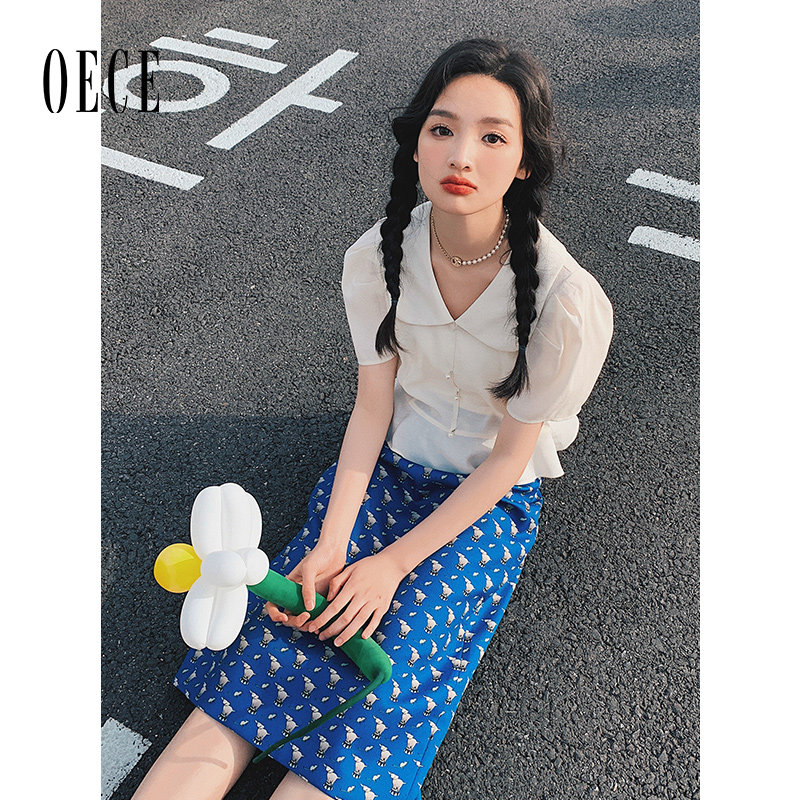 Oece衬衫2022年夏季法式