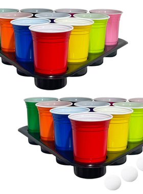 16盎司beerpong游戏套盒color party cups托盘啤酒乒乓红色派对杯