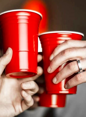 美国派对杯红色一次性塑料杯 创意beerpong游戏杯cups杯子歌杯子