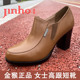 皮鞋 断码 035C 高跟鞋 真皮粗跟短靴秋冬百搭款 处理金猴正品 女士皮鞋