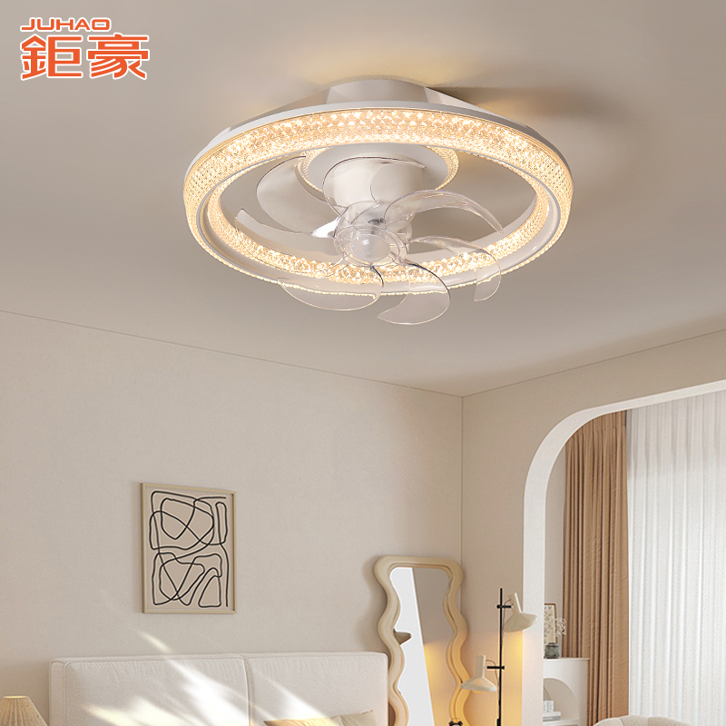 风扇灯新款2025卧室灯隐形风扇餐厅灯圆形儿童房灯简约现代吸顶灯