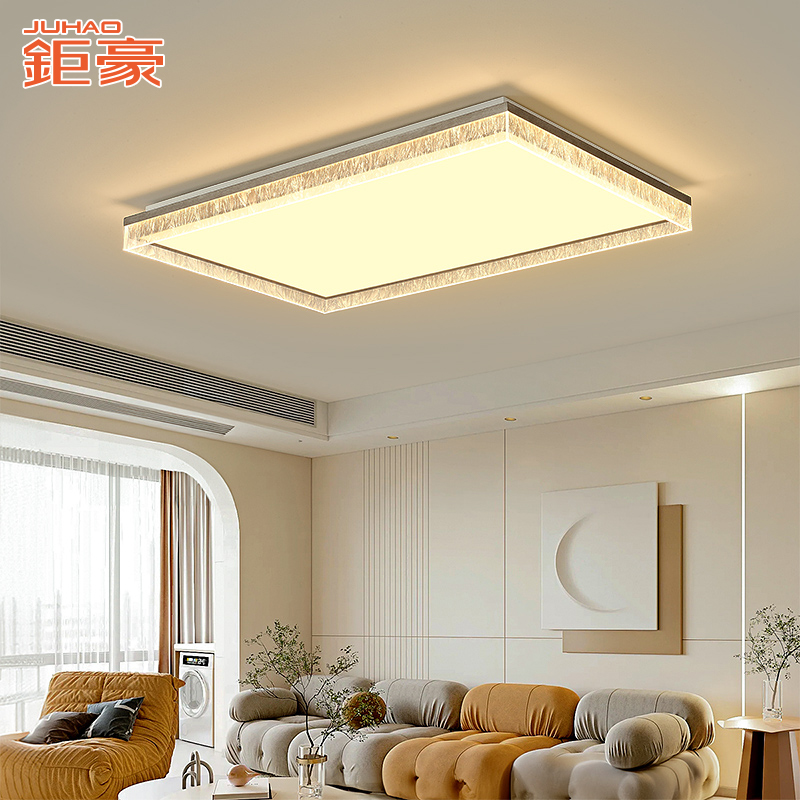 客厅大灯现代大气高级感卧室灯意式极简房间冰裂纹设计师吸顶灯具