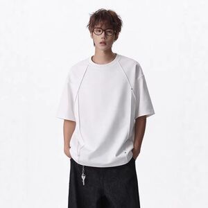 铆钉美式拼接厂家男女上衣宽松