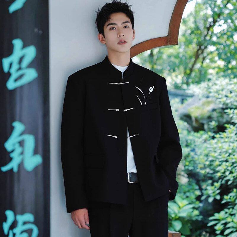 日常搭男士礼服西服衣服穿高级感套装男生婚新中式男装可穿婚宴