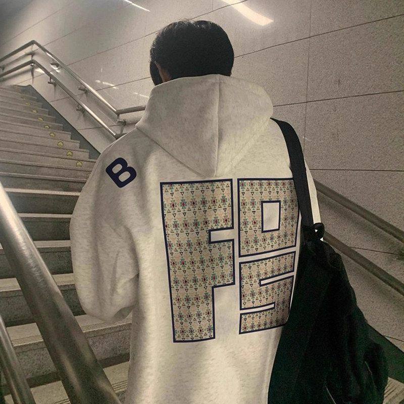 情侣连帽帽衫卫衣内潮牌重磅搭秋冬外套oversize高街男款刺绣美式