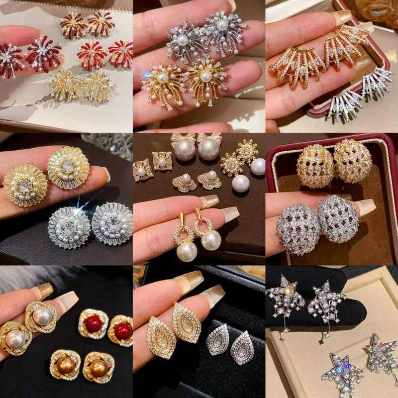 轻奢蝴蝶结小众锆石耳钉耳饰耳环百搭珍珠银针气质高级感精致法式