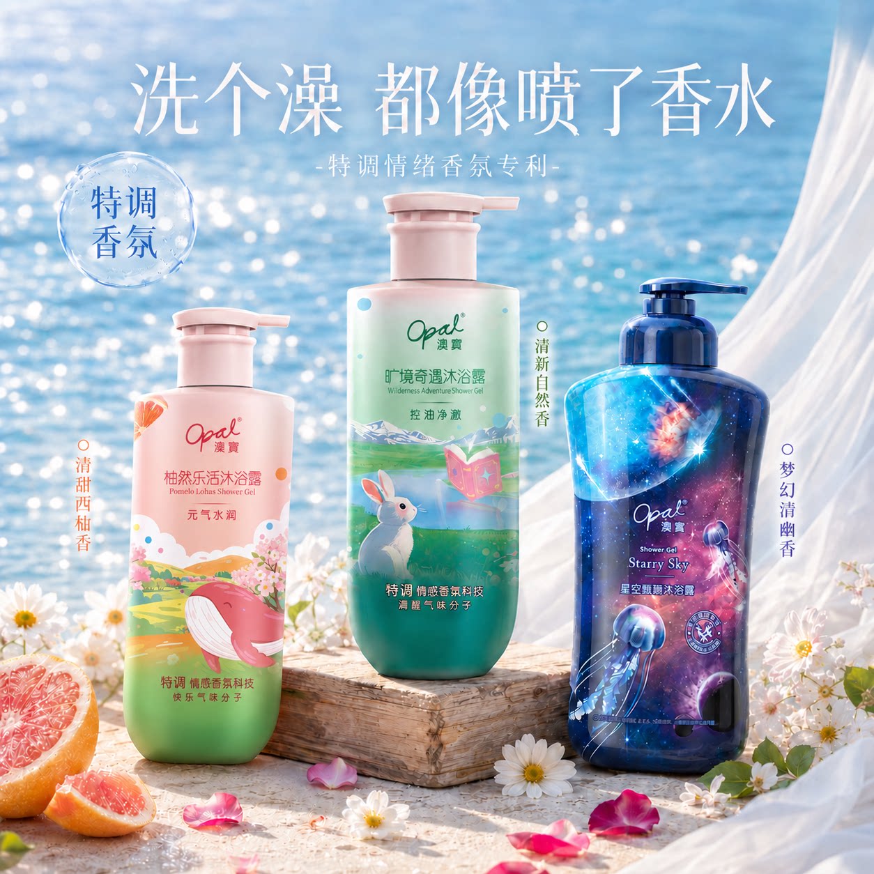 [补贴价]澳宝星空洗发露氨基酸西柚活力香氛补水洗发水沐浴露300g