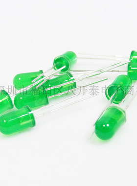 LED灯 5MM 绿发绿 纯绿色 超高亮发光二极管 F5绿灯 1000个/包