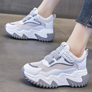 内增高女鞋四季厚底松糕显瘦老爹鞋2024网面透气休闲运动小白鞋