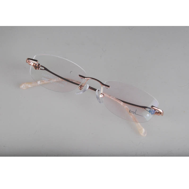 配防蓝光近视平光女眼镜架超轻无框韩版眼镜框合金成品女式58067