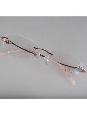 配防蓝光近视平光女眼镜架超轻无框韩版眼镜框合金成品女式58067