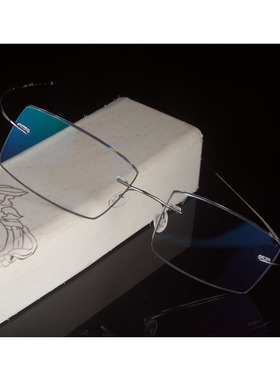 超轻无框β钛眼镜架男近视钻石切边细框商务无螺丝镜框53057