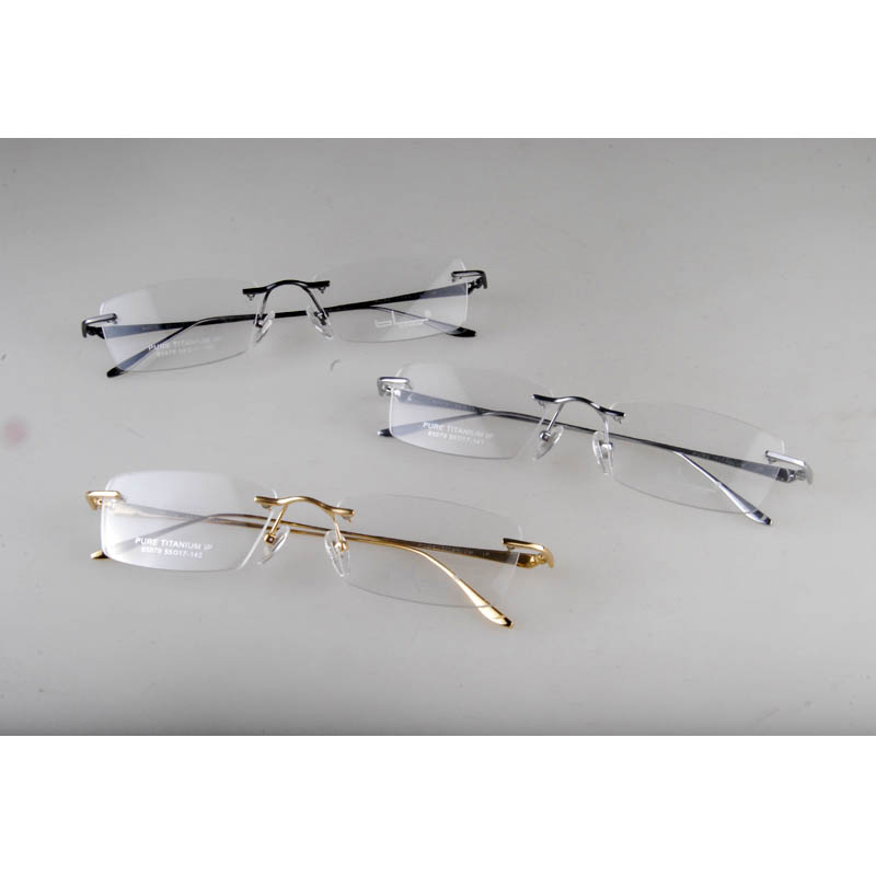 纯钛眼镜框架可配钻石无框眼睛