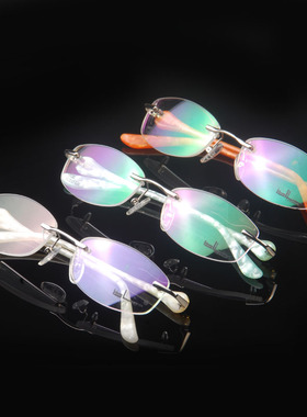 超轻无框 防蓝光 钻石切边眼镜架 近视眼镜框架 眼睛女款58031