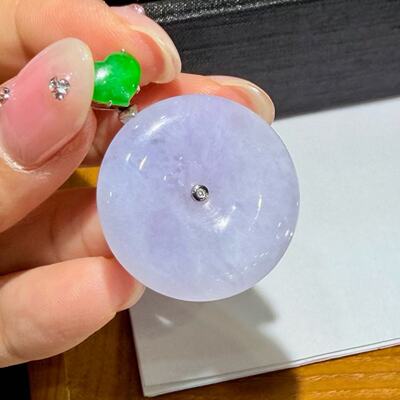 天然A货翡翠平安扣吊坠