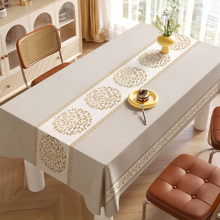 轻奢高级感PVC防水防烫防油免洗餐桌桌垫长方形茶几网红台布桌布