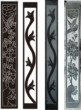 文泰线条图两侧中柱抱鼓矢量文泰AC6线条图墓碑雕刻阴横版20815