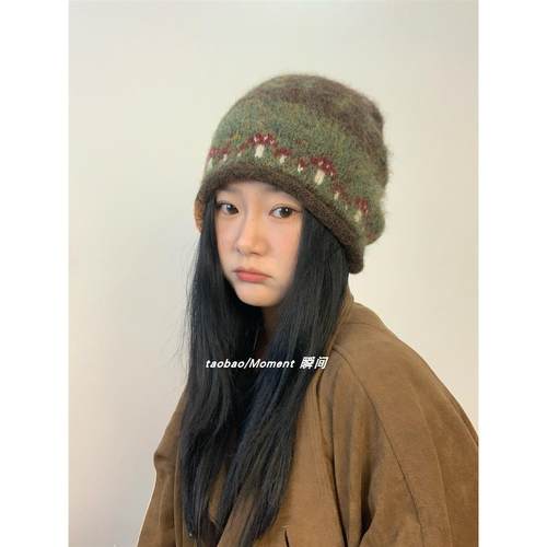 巨显白！本命帽子~复古氛围感百搭显脸小秋冬冷帽针织帽子包头帽