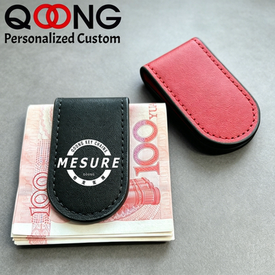 New Personalized Custom PU Leather Money Clip Wallet Gift