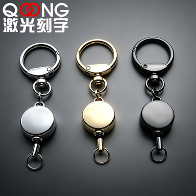 Retractable Keychain Horn Buckle Anti-lost Key Chain Pendant