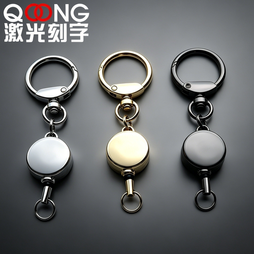 Retractable Keychain Horn Buckle Anti-lost Key Chain Pendant