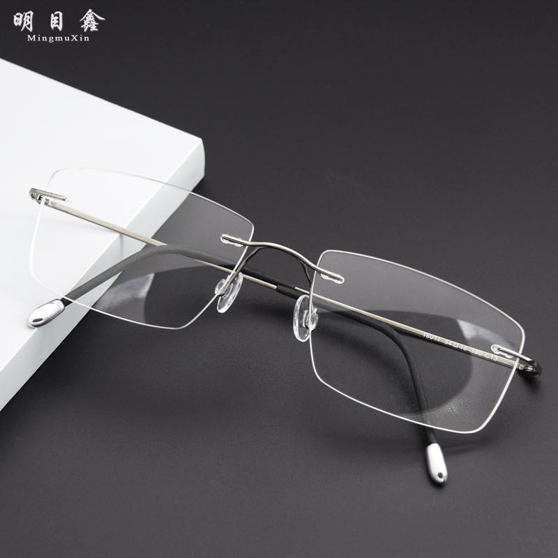 超轻无框纯钛眼镜超韧进口B钛镜