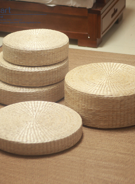 日式茶道草编榻榻米坐垫打坐垫拜垫子加厚禅修垫禅坐坐垫蒲草蒲团