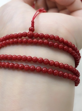 兔年本命年礼物转运小米珠多圈红色圆珠手串